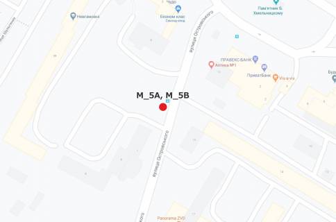 Billboard B in Kropyvnytskyi (Kirovograd) pl. B.Hmel'nic'kogo - st. Ostrovs'kogo scheme