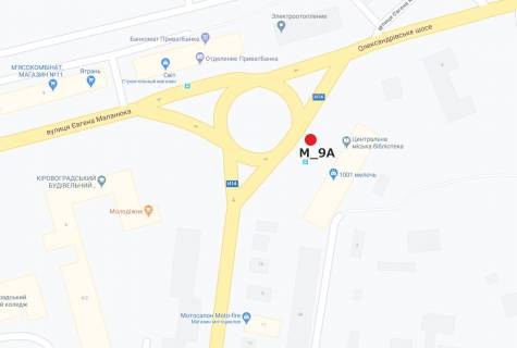 Billboard A in Kropyvnytskyi (Kirovograd), 3x6  plosa Druzbi Narodiv scheme