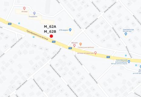 Billboard A in Kropyvnytskyi (Kirovograd), 3x6  st. Preobrazens'ka - st. Zukovs'kogo (supermarket ATB) scheme