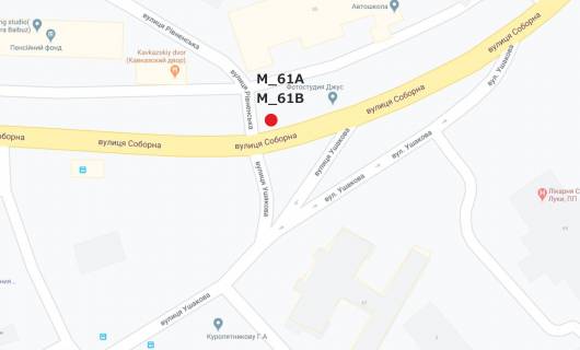 Billboard B in Kropyvnytskyi (Kirovograd) st. Soborna (navproti kliniki "Acinus) scheme