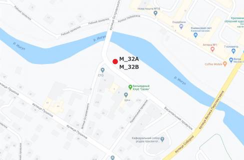 Billboard B in Kropyvnytskyi (Kirovograd) st. Ostrovs'kogo - prov. Vasilivs'kij scheme