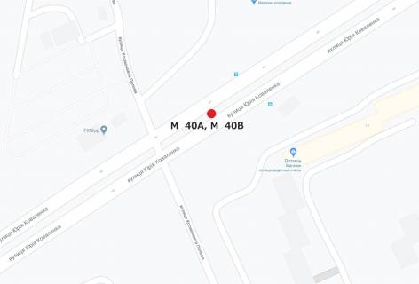 Billboard B in Kropyvnytskyi (Kirovograd) st. U.Kovalenka - st. Popova (povorot na Epicentr) scheme