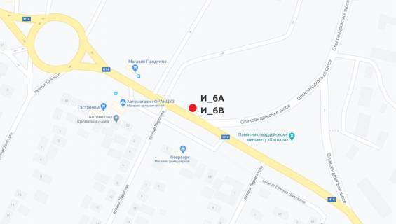 Billboard A in Kropyvnytskyi (Kirovograd), 3x6  st. Suhevica (avtovokzal, aeroport) scheme