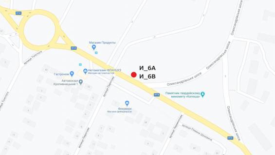 Billboard B in Kropyvnytskyi (Kirovograd) st. Suhevica (avtovokzal, aeroport) scheme