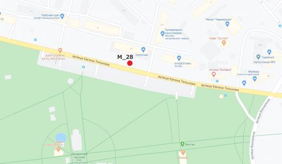 Billboard A in Kropyvnytskyi (Kirovograd) st. Evgena Tel'nova (mag. Suputnik) scheme