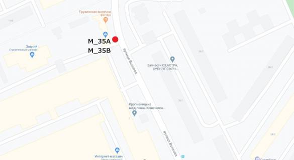 Billboard B in Kropyvnytskyi (Kirovograd) st. Geroiv-ratuval'nikiv (Volkova) 2 scheme