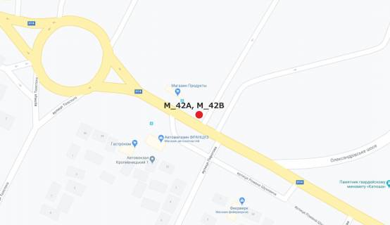 Billboard B in Kropyvnytskyi (Kirovograd) st. Suhevica (bila avtovokzalu No1) scheme