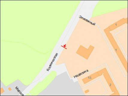 Billboard B in Dnipro (Dnipropetrovsk), 3х6  Kosmiceskaa st. - Nedelina st., iz centra scheme