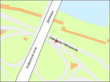 Backlight A in Dnipro (Dnipropetrovsk), 4х8  Zavodskaa Nabereznaa st., Kajdakskij most, iz centra scheme