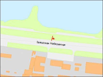 Billboard A in Dnipro (Dnipropetrovsk), 3х6  Zavodskaa Nabereznaa st., mebel'nyj kombinat "Progress", iz centra scheme