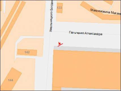 Billboard A in Dnipro (Dnipropetrovsk), 3х6  Bogdana Hmel'nickogo av. - Gal'cenko av., iz centra scheme