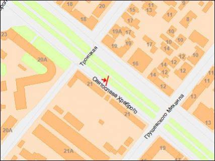 Billboard A in Dnipro (Dnipropetrovsk), 3х6  Svatoslava Hrabrogo st., 21, vozle Troickogo rynka scheme