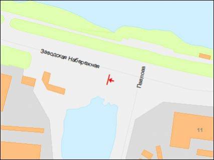 Billboard B in Dnipro (Dnipropetrovsk), 3х6  Zavodskaa Nabereznaa st. - Pavlova st. scheme