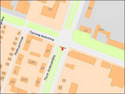 Prismatron, Prism Р/П in Dnipro (Dnipropetrovsk), 3х6  Pola av. - Orlyka av., v centr - 218222 scheme