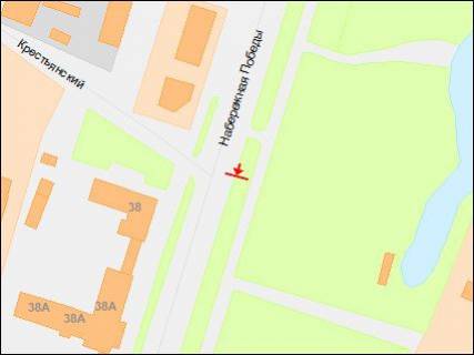 Billboard B in Dnipro (Dnipropetrovsk), 3х6  Nabereznaa Pobedy st., 32, iz centra scheme