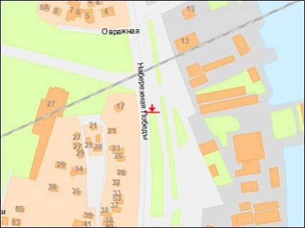 Backlight A in Dnipro (Dnipropetrovsk), 4х8  Nabereznaa Pobedy st. - Ovraznaa st., Institut fizul'tury, iz centra scheme