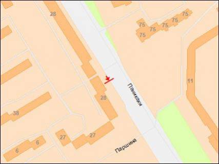 Billboard A in Dnipro (Dnipropetrovsk), 3х6  Panikahi st., 28, iz centra scheme