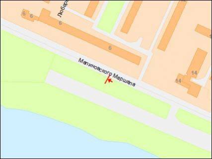 Billboard B in Dnipro (Dnipropetrovsk), 3х6  Malinovskogo st., 6, v centr scheme