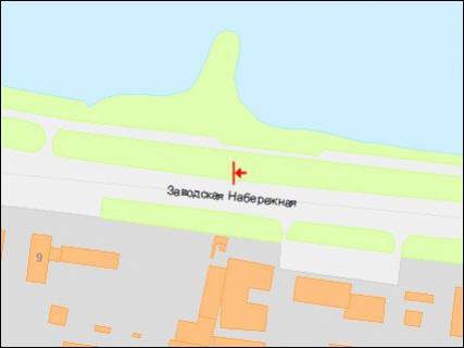 Billboard A in Dnipro (Dnipropetrovsk), 3х6  Zavodskaa Nabereznaa st., mebel'nyj kombinat "Progress" scheme