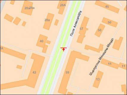 Billboard Р/П in Dnipro (Dnipropetrovsk), 3х6  Pola av., 59, v centr scheme