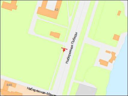 Billboard B in Dnipro (Dnipropetrovsk), 3х6  Nabereznaa Pobedy st., 40A, v centr scheme