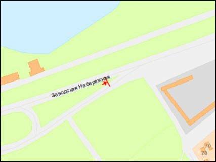 Billboard Р/П in Dnipro (Dnipropetrovsk), 3х6  Zavodskaa Nabereznaa st., 53, Ledovaa arena, vozle Novokodakskogo parka, v centr scheme