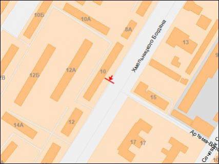 Billboard A in Dnipro (Dnipropetrovsk), 3х6  Bogdana Hmel'nickogo av., 10, iz centra scheme