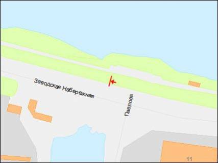 Billboard A in Dnipro (Dnipropetrovsk), 3х6  Zavodskaa Nabereznaa st. - Pavlova st., iz centra scheme