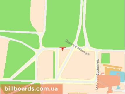 Billboard A in Boryspil, 3х6  Aeroport Borispol' doroga. Parkovka scheme