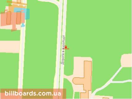 Billboard B in Boryspil, 3х6  Aeroport Borispol' doroga.  Sleva pri dvizenii v aeroport scheme