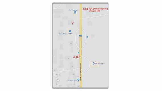 Billboard B in Kropyvnytskyi (Kirovograd), 3х6  ul Holodnoarskaa vyezd na Kiev scheme