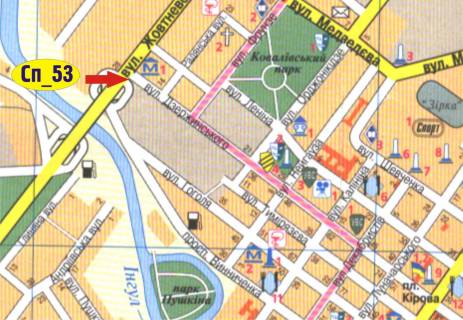 Billboard A in Kropyvnytskyi (Kirovograd), 3х6  st. Vinnicenka, skola scheme