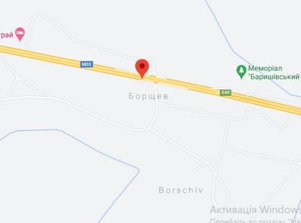 Non-Standard A in Kiev roads, 2х16  M-03 trasa Kiiv-Harkiv 69+130 km vid KPP. Cetvertij vid Borispola, zupinka na s.  Borsiv, Magazin Podoroznik, napramok - z Kieva scheme