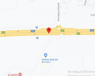 Non-Standard A in Glevakha, 2х16  M-05 Odes'ka tr. 27+500 km (Garant) vid KPP.Vos'mij  vid Kieva - Klinker Bud, povorot na Sadovij centr, zupinka, v napramku Kieva scheme