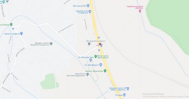 Non-Standard B in Khodosivka, 2х16  N 01 Novo Obuhivs'ka tr. 23+432 km vid KPP. Persij vid Kieva, svitlofor, povorot na Hodosiivku, zaizd do MEGAMARKET, TRC Manafaktura, AZS Motto, v Kiiv scheme