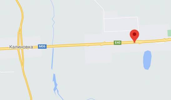 Non-Standard A in Kyiv, 2х16  M-06 Zitomirs'ka trasa 49+848 km vid KPP. Sistnadcatij vid Kieva, s. Kalinivka, zupinka, napramok - v Kiiv scheme