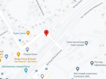 Billboard B in Bucha, 3х6  m. Buca- ZD Pereizd  st. Vokzal'na_4 scheme