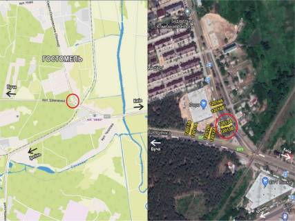 Billboard B in Gostomel, Щит3х6  Gostomel', st.Svato-Pokrovs'ka (bila Fori) scheme