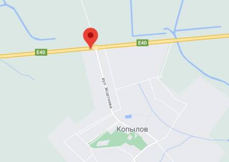 Non-Standard A in Kopiliv, 2х16  М-06 Житомирська траса 46+370 км від КПП. Пятнадцятий від Києва, с. Копилів, поворот на с. Маковище - зупинка, напрямок - в Київ scheme