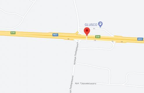 Non-Standard A in Ivankiv, 2х16  М-03 траса Київ-Харків 48+800 км від КПП. Другий від Борисполя, зупинка на с. Іванків, АЗС GLUSCO, напрямок - в Київ scheme