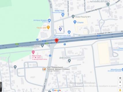 Billboard A in Parking, 3х6  Kiiv - Zitomir, 08 km+800m do Kieva (u napramku  Kieva  ( s. Gorenici) scheme