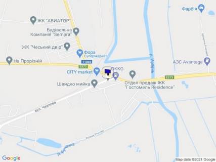 Billboard A in Gostomel, 3х6  m. Gostomel' st. Ckalova, 11-A,  (viizd z m. Irpin' bila zapravki OKKO) v napramku Kieva scheme