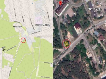 Billboard B in Gostomel, Щит3х6  Gostomel', st.Bucans'ke sose (bila ZK Agoda) scheme