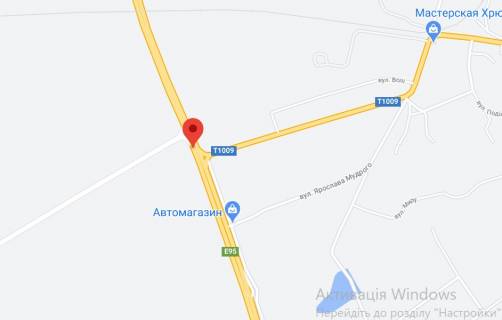 Non-Standard A in Kiev roads, 2х16  M-05 Odes'ka tr. 68+520 km vid KPP. Patnadcatij vid Kieva - povorot s. Salivinki, zupinka, Gosp. kompleks Elvarti, z Kieva scheme