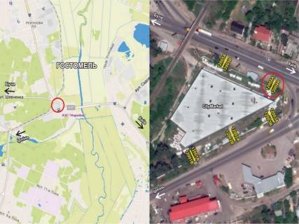 Billboard A in Gostomel, 3х6  Gostomel', st. Sevcenka (bila TC City Market) scheme