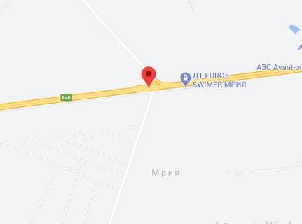 Non-Standard A in Mriya, 2х16  М-06 Житомирська траса 28+880 км від КПП. Восьмий від Києва, с. Мрія, поворот на c. Лісне - зупинка, напрямок - з Києва scheme