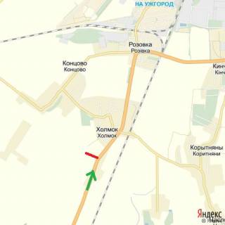 Billboard B in Kholmok Avtodoroga Kiiv-Cop, s.Holmok,  napram-Uzgorod (3 km) scheme