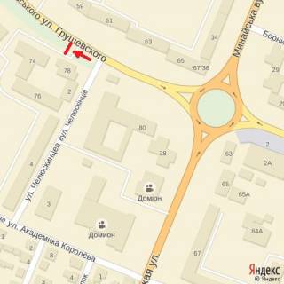 Billboard B in Uzhgorod st.Grusevs'kogo (mag.Malatko),magazini, kafe, ustanovi, naav.-st.8-go.Berezna, st.Zan'kovec'koi scheme