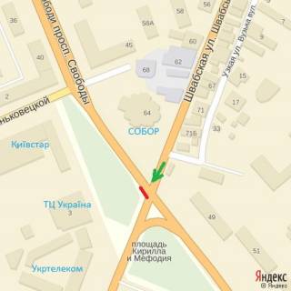 Billboard A in Uzhgorod av.Svobodi-st.Minajs'ka(pisohidnij perehid) Univermag Ukraina scheme