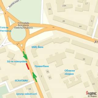 Billboard A in Uzhgorod av.Svobodi,2 (Privatbank) scheme